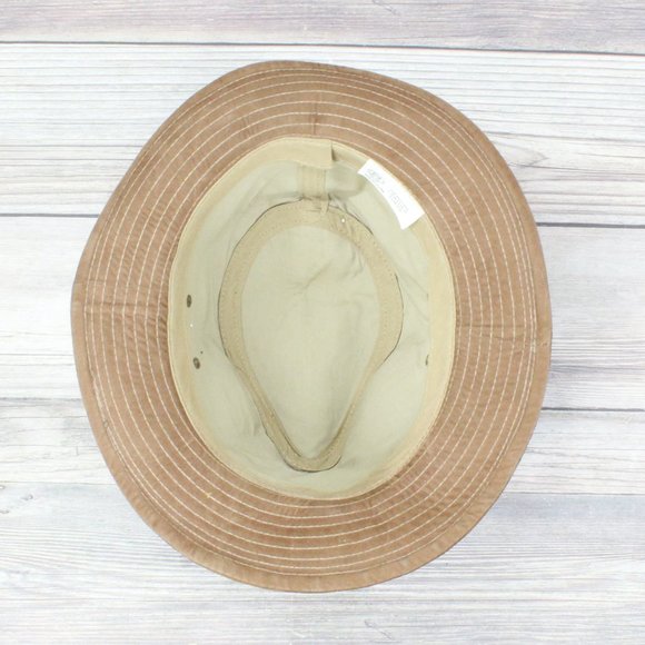 Union Made Brown Genuine Suede Leather Banded Lined Hat Size Medium - Picture 9 of 10